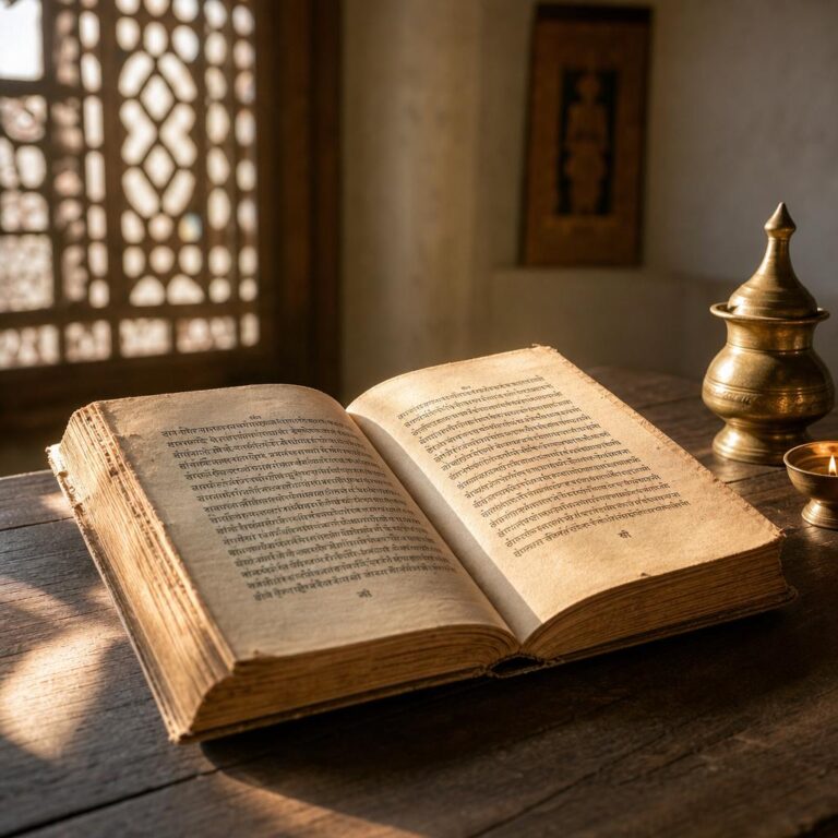 Otwarta Biblia leżąca na drewnianym stole w ciepłym świetle słonecznym